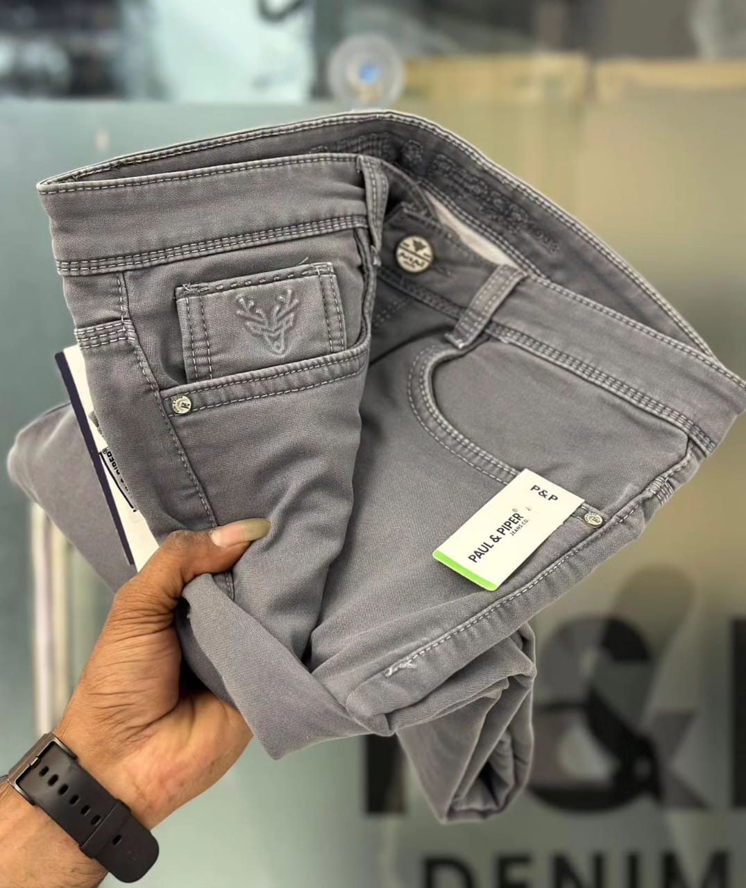 Gray jeans